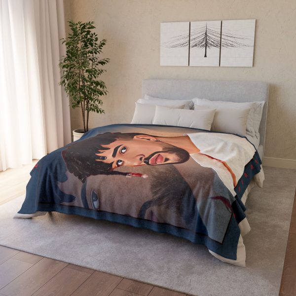 35b8690b-a047-4b78-8227-eb07bcea1458 Bad Bunny cartoon in Comic Style Ultra Soft Micro Fleece blanket