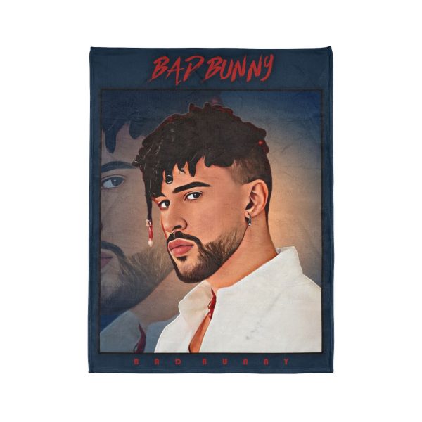 6b940778-6586-4cdd-b2a0-9fbbd803d861 Bad Bunny cartoon in Comic Style Ultra Soft Micro Fleece blanket