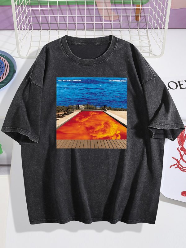 Red Hot Chili Peppers Californication Album Black Mineral Wash T-shirt
