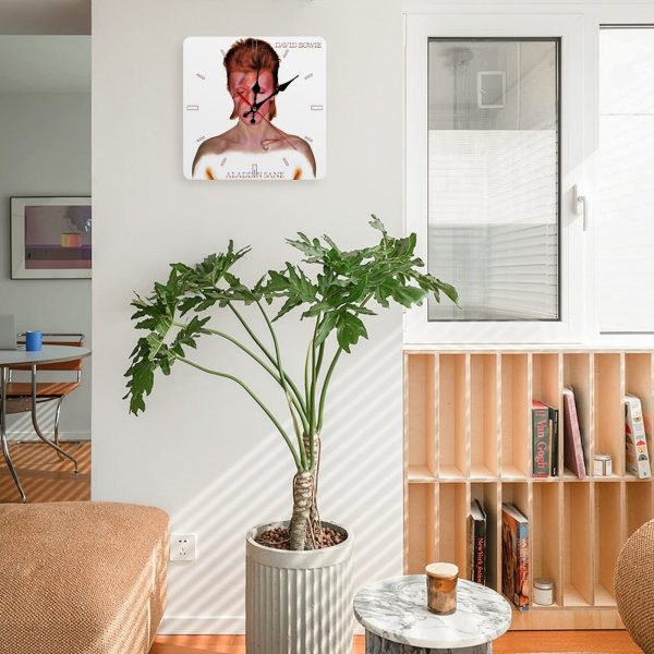 David Bowie Aladdin Sane Album Cover 1973 Square Wall Clock Art Decorate