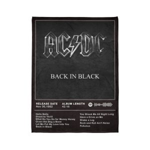 AC/DC Back in Black Album Front Cover 1980 Ultra Soft Micro Fleece Blanket