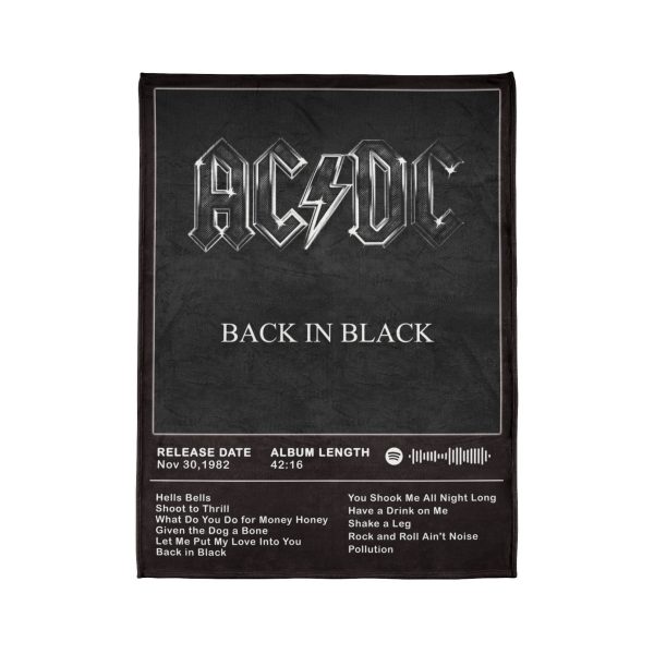 AC/DC Back in Black Album Front Cover 1980 Ultra Soft Micro Fleece Blanket