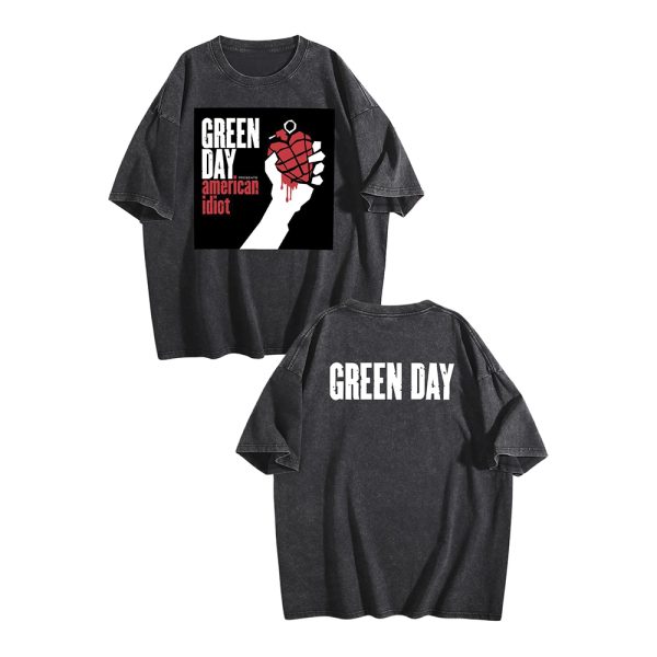 1 Green Day American Idiot Album Black Mineral Wash T-shirt