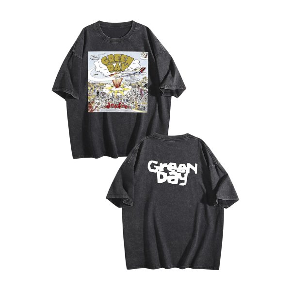 Green Day Dookie Album Black Mineral Wash T-shirt