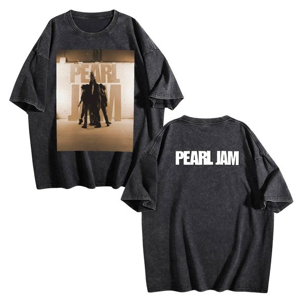 Pearl Jam Ten Album Black Mineral Wash T-shirt