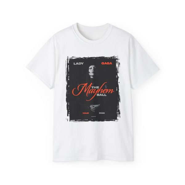 1 Lady Gaga The Mayhem Ball Tour 2025 White T-shirt