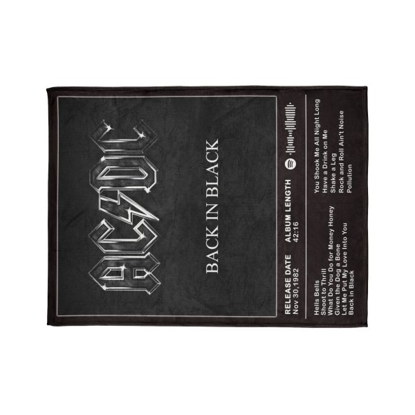 AC/DC Back in Black Album Front Cover 1980 Ultra Soft Micro Fleece Blanket