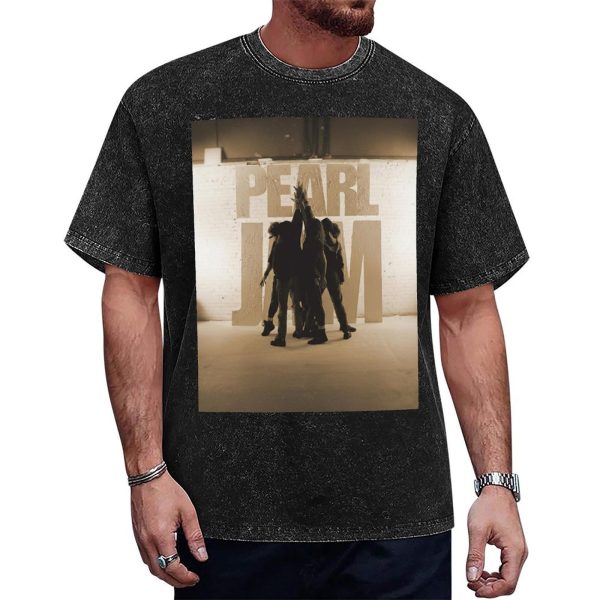 Pearl Jam Ten Album Black Mineral Wash T-shirt