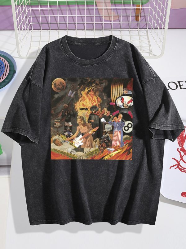 3 Green Day Insomniac Album Black Mineral Wash T-shirt