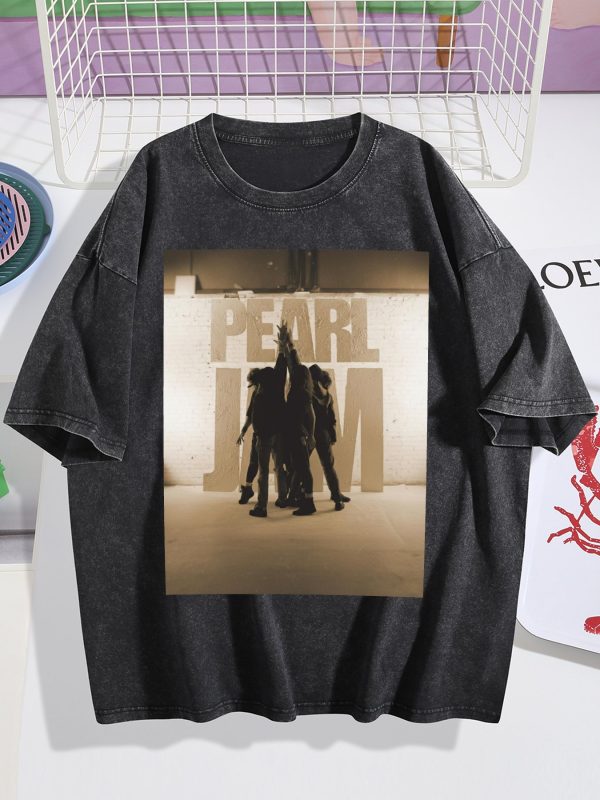 Pearl Jam Ten Album Black Mineral Wash T-shirt