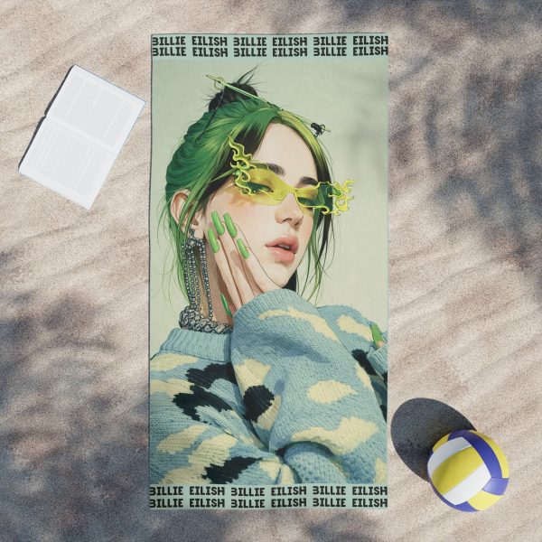 Billie Eilish Cartoon Beach Towel