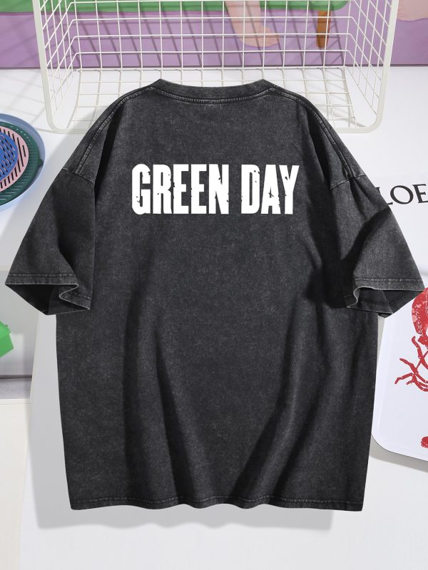 4 Green Day American Idiot Album Black Mineral Wash T-shirt