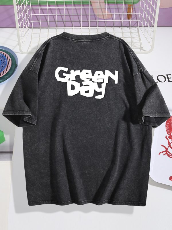 Green Day Dookie Album Black Mineral Wash T-shirt