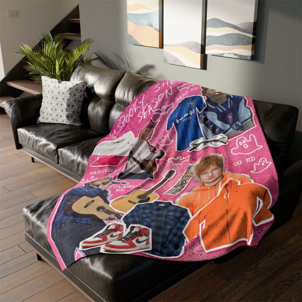 Ed Sheeran Pink Collage Ultra Soft Micro Fleece Blanket