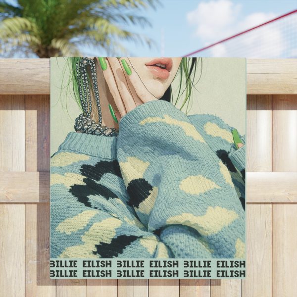 Billie Eilish Cartoon Beach Towel