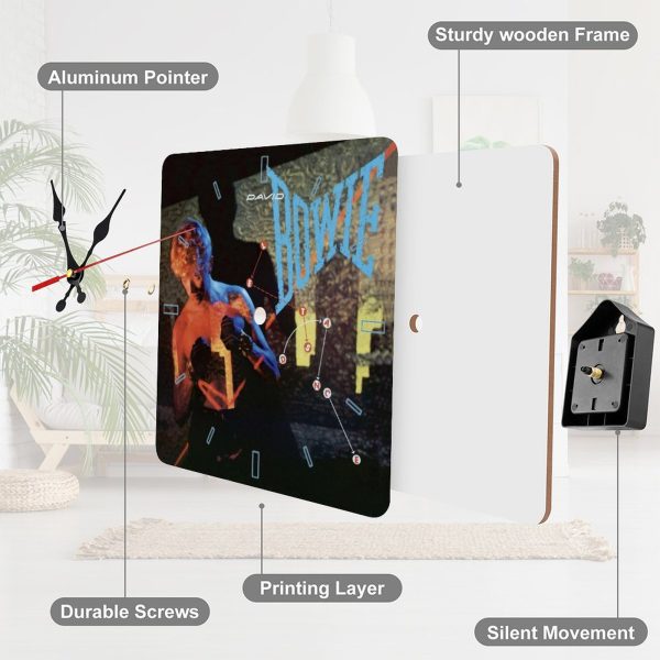 David Bowie Let's Dance Album Cover 1983 Square Wall Clock Art Decorate