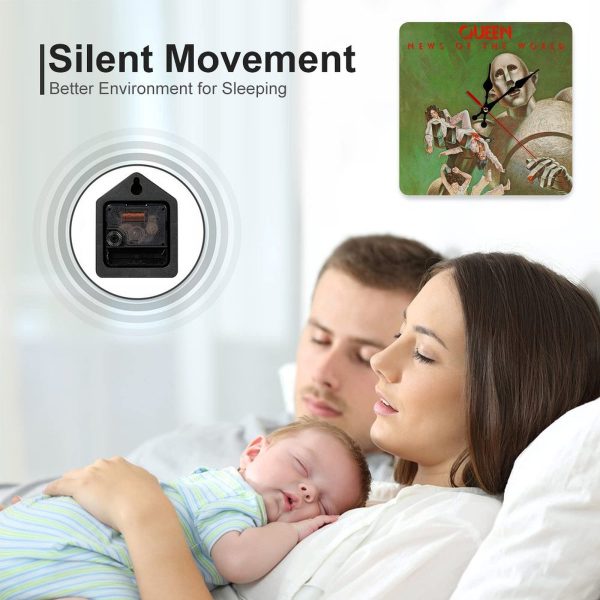 7ba8def60e4dc5613cfd17eba4e0bd15 Queen News of the World Album Cover 1977 Square Wall Clock Art Decorate