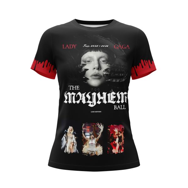 Free_Women’s_T-Shirt_Mockup_01 Lady Gaga The Mayhem Ball T-Shirt