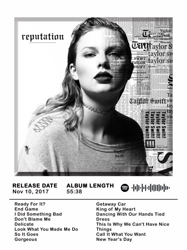 TAYB3 Taylor Swift Reputation Album Front Cover 2017 T-shirt