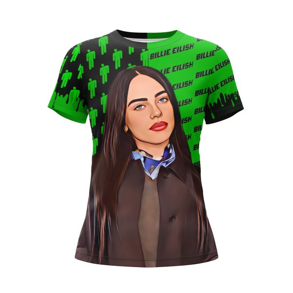 billie-american-comics-t-shirt-kid-&-womens Billie Eilish American Comics T-Shirt