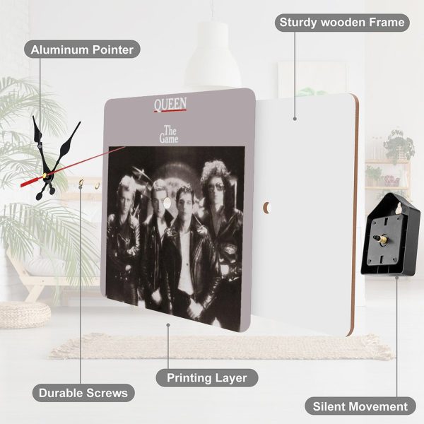 Queen The Game Album Cover 1980 Square Wall Clock Art Decorate