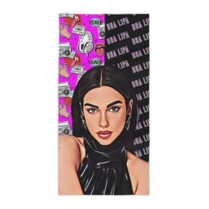 Dua Lipa American Comics Beach Towel
